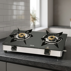Table de cuisson à gaz double brûleur KIMATSU B2 102, allumage électronique, corps en acier inoxydable de 90 mm pour installation sur table, hôtels, foyers - Product Image 3