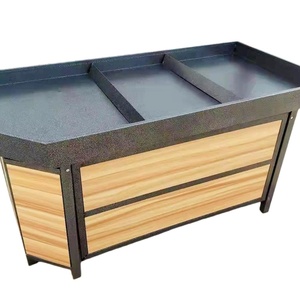 ชั้นวางแ<span class=keywords><strong>สด</strong></span>งผลไม้และผักแบบเหล็ก-<span class=keywords><strong>ไม้</strong></span> ดีไซน์สำหรับซูเปอร์มาร์เก็ตจากโรงงานโดยตรง - Product Image 5