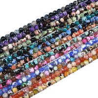 Perles d'agate de couleurs assorties à prix avantageux, perles rondes en agate de feu naturelle de 10 mm pour la fabrication de bijoux