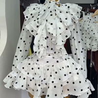 Ensemble jupe taille haute et chemise à manches évasées à volants, nouvelle mode automne 2026, vêtements féminins transfrontaliers Europe-Amérique