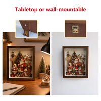 Boîte à ombres en papier 3D personnalisée pour Noël, décoration murale ou de table, cadeau de fête personnalisé, cadeau d'anniversaire pour la famille