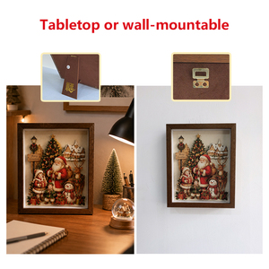 Boîte à ombres en papier 3D personnalisée pour Noël, décoration murale et de table, cadeau de fête <span class=keywords><strong>personnalisé</strong></span>, cadeau familial idéal - Product Image 6