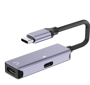 Adaptateur convertisseur <span class=keywords><strong>2</strong></span> en <span class=keywords><strong>1</strong></span> <span class=keywords><strong>2</strong></span> en <span class=keywords><strong>1</strong></span> numérique Usb Type c vers jack 3.5mm Audio Aux + Type c femelle pour iphone /samsung - Product Image 2