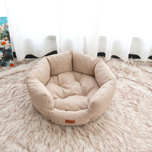 سرير للقطط من سينسمار بتصميم يحاكي الكتان مع تصميم للنوم العميق وسادة شتوية سميكة ودافئة - Product Image 4