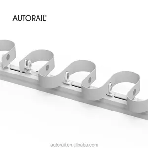 Trilha de cortina com dobra ondulado elétrica com sistema de trilha de cortina motorizada personalizada dobra do corredor S