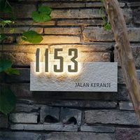 Letrero de Puerta con Retroiluminación LED Impermeable para Interiores, Placa con Nombre 3D Personalizada, para Habitaciones de Hotel, Oficinas, Recepción, Edificios, Tiendas