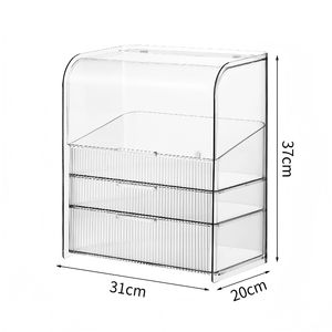 Ins Style lumière luxe Transparent anti-poussière bureau cosmétique boîte <span class=keywords><strong>de</strong></span> rangement rouge à lèvres soins <span class=keywords><strong>de</strong></span> la peau support pour table <span class=keywords><strong>de</strong></span> toilette Arrangement - Product Image 3