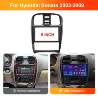 Meihua Lecteur vidéo 9 pouces avec cadre 2 DIN pour tableau de bord, kit de montage pour autoradio, façade de radio pour Hyundai Sonata 2004-2009