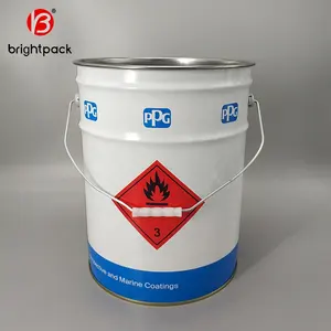 Vazia de metal em aço inoxidável tambor de lata/balde/lata/balde/recipiente com tampa e alça