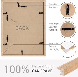 Marcos de Fotos <span class=keywords><strong>Rectangulares</strong></span> de Madera Estilo Clásico con Acabado Natural para Exhibición en Escritorio, Ideal para Manualidades y <span class=keywords><strong>Cuadros</strong></span> - Product Image 5