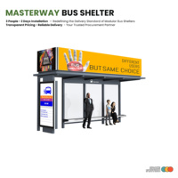 Parada de Autobús Moderna Personalizada con Caja de Luz Publicitaria LED, Nuevo Diseño para Uso en Exteriores, Fabricada en Acero Galvanizado