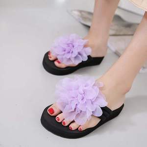Sandales et tongs pour femmes à plateforme et talon compensé, à semelle épaisse, polyvalentes pour l'extérieur, utilisables été comme hiver, avec dessus en éponge - Product Image 2