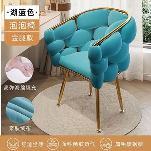 Fauteuil de salon Z Nordic Luxury Home Furniture en tissu velours vert avec pieds en acier inoxydable doré, chaise de salle à manger de loisirs - Product Image 4