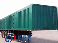 Semi-remorque fourgon à rideaux latéraux 3 essieux, remorque porte-conteneurs robuste pour le transport de marchandises sèches