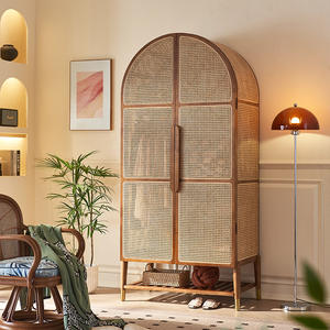 <span class=keywords><strong>ตู้</strong></span>เสื้อผ้าหวายไม้เนื้อแข็งสไตล์วาบิซาบิ <span class=keywords><strong>ตู้</strong></span>ทรงโค้งพร้อมบานประตูหวายธรรมชาติ <span class=keywords><strong>ตู้</strong></span>เก็บของสไตล์เรโทรสำหรับเฟอร์นิเจอร์ห้องนอน - Product Image 1