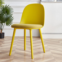 Chaise en plastique grise sans accoudoirs, rembourrée, minimaliste et de haute qualité, pour salle à manger, restaurant, mobilier