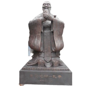 Bronze Confucius Sculpture HX622 Handmade Artistic Figure Outdoor Square Decoration - Product Image 5