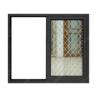 Diseño moderno Hurricane Impact Doble vidrio tintado Balcón Marco de aluminio Ventana corredera con pantalla