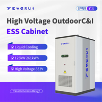 Système de stockage d'énergie hybride commercial et industriel 125 kW 261 kWh, système de stockage d'énergie par batterie, système de stockage ESS en conteneur