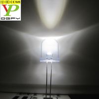 Diodi LED da 10mm Rossi, Verdi, Blu, Gialli, Bianchi, Rotondi, Super Luminosi, con Angolo di 25 Gradi e Lente Trasparente