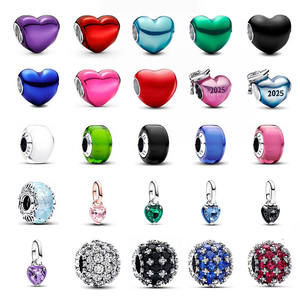 Cuentas de Plata 925 con Circonitas para Niños, Abalorios Colgantes DIY a Juego, Cuentas de Plata S925 para Colgar - Product Image 1