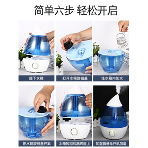 Mini Ultrasonic <b>Humidifier</b> 1.0-2.5L Blue Silent Home Office Moisturizing Air Purifier - Product Image 4