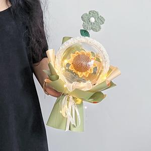 2025 nuevo ramo de lana de punto de girasol terminado de graduación hecho a mano creativo cumpleaños entrada de la escuela secundaria examen Ritual - Product Image 3