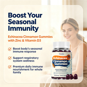 Gummies Échinacée Cannelle Marque Blanche avec Zinc et Vitamine D3 – Formule Soutien Immunitaire – 90 Unités – Complément Quotidien – Certifié HACCP - Product Image 1