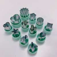 12 Stuks Set Groentesnijder Vormen Set Mini Koekje Fruit Taartstempels Mal Roestvrijstalen Sandwich Cake Snijders Voor Kinderen Bakken