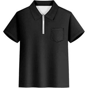 เสื้อโปโลเด็กผู้ชาย คอกลม แขนสั้น มีกระเป๋าหน้าอก แห้งเร็ว ระบายอากาศดี เหมาะสำหรับใส่ไปโรงเรียนหรือใส่ลำลอง 100% ผ้าปิเก้ - Product Image 3