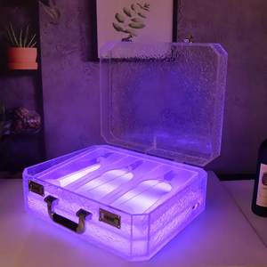 El mejor Bar barato Hotel Vino Cerveza Recargable Soporte personalizado Soporte Acrílico Led Iluminado Licor Estante Botella Glorifier Presentador - Product Image 5