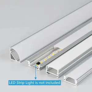0.5 Meter V/U Shape LED Nhôm kênh hệ thống với Milky Bìa SMD 5050 lõm tuyến tính nhôm hồ sơ cho LED Strip ánh sáng