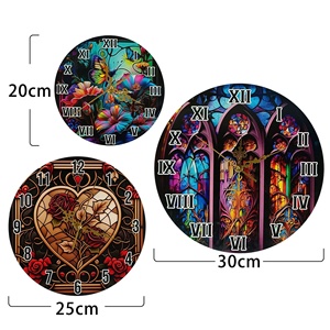Reloj <span class=keywords><strong>de</strong></span> Pared <span class=keywords><strong>de</strong></span> Madera con Diseño <span class=keywords><strong>de</strong></span> Mariposas/Flores, Impresión a Doble Cara, Estilo <span class=keywords><strong>Mundial</strong></span>, para Sala <span class=keywords><strong>de</strong></span> Estar o Dormitorio, Éxito <span class=keywords><strong>de</strong></span> Ventas Transfronterizo - Product Image 2