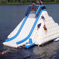 Structure de jeu aquatique gonflable géante avec mur d'escalade, toboggan aquatique et iceberg gonflable pour parc aquatique