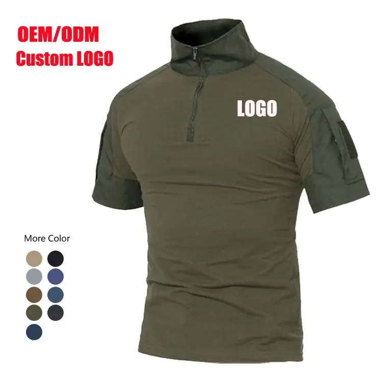 Taktisches T-Shirt Großhandel Herren Outdoor-Kleidung Khaki Kurzarmhemden grün Taktisches Uniform Taktisches Shirt