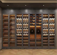 Étagères à vin rondes rotatives en métal pour restaurant d'usine, armoires à vin sur pied en verre, bar à vin, présentoir de cave à vin