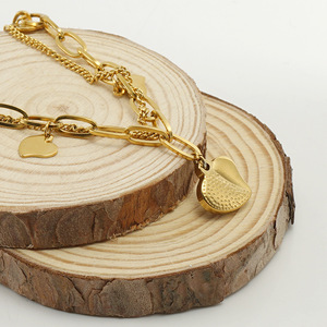 Zogxin Heart Charm Bracelet Gold Double Chain Women Fashion Jewelry Gift - Product Image 3
