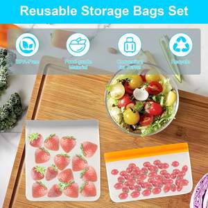 Bolsas Reutilizables para Congelador, Aptas para Lavavajillas, a Prueba de Fugas, Bolsas de Almacenamiento de Alimentos con Diseño Moderno, Bolsas de PET para Almacenamiento de Alimentos y Organización del Hogar - Product Image 6