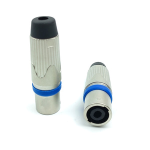 <b>Speaker</b> Connector 6mm 4 Pins Phone <b>Plug</b> Panel Mount Blue Insulation - Product Image 2