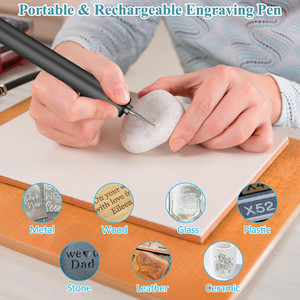 Pluma de <span class=keywords><strong>grabado</strong></span> eléctrica con 30 bits, máquina de <span class=keywords><strong>grabado</strong></span> USB recargable, grabador rotativo DIY para joyería, talla de piedra de vidrio de madera - Product Image 4