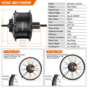 Комплект заднего мотор-колеса Bafang G062 <span class=keywords><strong>1000W</strong></span> <span class=keywords><strong>48V</strong></span> 175 мм OLD для фэтбайков 20-26 дюймов с дисковым тормозом и дисплеем EKD01, склад США - Product Image 3