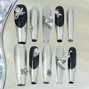 Uñas acrílicas de lujo hechas a mano al por mayor, uñas postizas acrílicas de cobertura completa, etiqueta privada, uñas postizas de alta calidad - Product Image 3