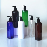 Bouteille en plastique transparente de 100 ml, 300 ml, 4 oz, 12 oz, type Boston Round, avec pompe, pour savon liquide, lotion, shampoing