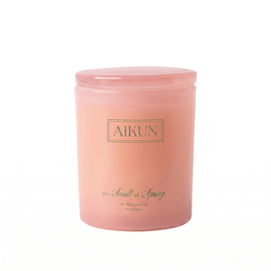 AIKUN Premium Luxury Pink Glass Jar <b>Bergamot</b> Scented <b>Candle</b> with Long Lasting Aroma for Living Room & Bedroom Decor - Product Image 2