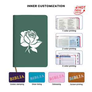 Bible Sainte <span class=keywords><strong>en</strong></span> cuir Crazy Horse, édition limitée, version King James 2080, format A8, reliure orange à points de couture, bordure de reliure - Product Image 5