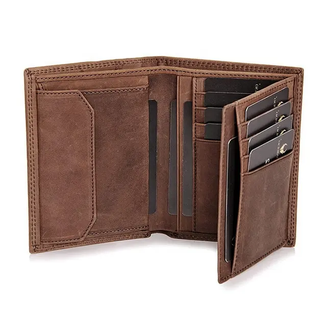 Hot selling leather card holder wallet zip minimalist wallet short rfid blocking wallets for men
