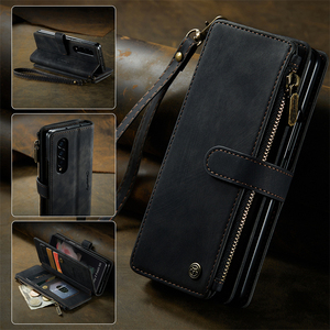 Portefeuille à glissière de luxe étui de téléphone en cuir PU pour Z FOLD6 S24PLUS S23FE S23PLUS S22 S21 S20PLUS NOTE 10 S10 S9PLUS <span class=keywords><strong>A52</strong></span> - Product Image 2