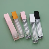 Tubes cosmétiques carrés de haute qualité de 7 ml avec pinceau, étiquette privée, tubes vides pour gloss à lèvres, emballage