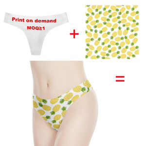 Karikatür baskı talep üzerine komik T geri rahat Hipster külot külot kadın iç çamaşırı G-string - Product Image 3