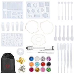 ชุดซิลิโ<span class=keywords><strong>ค</strong></span>น Gieten Mallen En Gereedschap Met Een Zwarte Opbergtas Voor Diy Sieraden Craft Maken - Product Image 5
